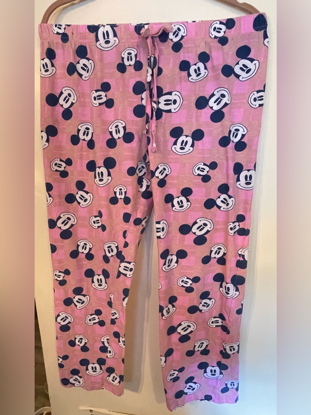 Disney Mickey Mouse Pink All Over Print Pajama Lounge Pants Size Medium M